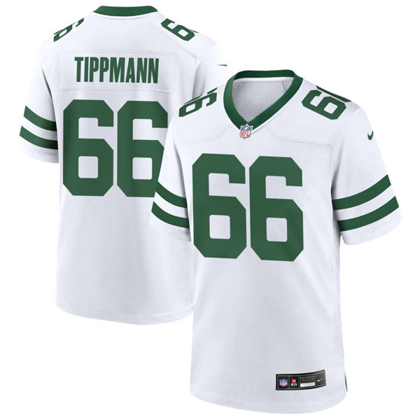 Men's New York Jets #66 Joe Tippmann White Legacy Game Jersey