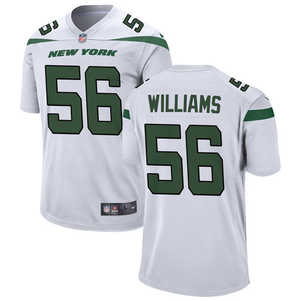 Men's New York Jets #56 Quincy Williams Nike Home White Vapor Limited Jersey