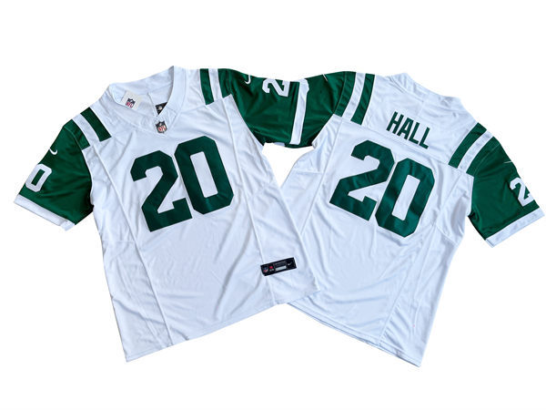 Men's New York Jets #20 Breece Hall  White Alternate Classic Jersey