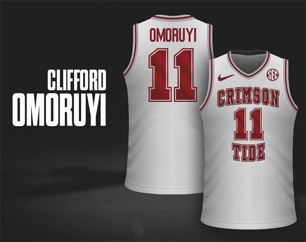 Mens Youth Alabama Crimson Tide #11 Clifford Omoruyi Nike White Basketball Throwback Jersey