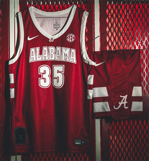 Mens Youth Alabama Crimson Tide #35 Derrion Reid Nike Crimson Basketball Throwback Jersey