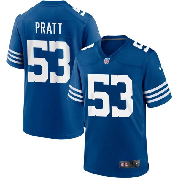 Mens Indianapolis Colts #53 Germaine Pratt Nike Royal Alternate Retro Vapor Limited Jersey
