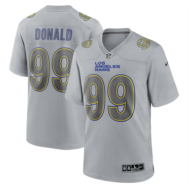 Mens Los Angeles Rams #99 Aaron Donald Nike Gray Atmosphere Fashion Game Jersey 