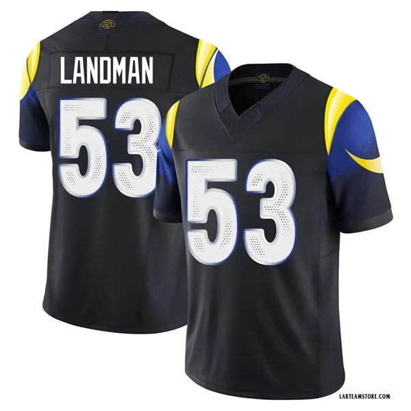 Mens Los Angeles Rams #53 Nate Landman Midnight Blue 2025 Rivalries Collection Limited Jersey