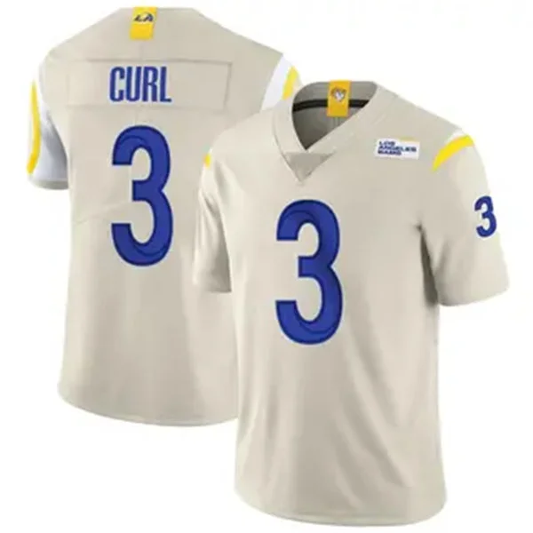 Mens Los Angeles Rams #3 Kamren Curl Nike Bone Vapor Vapor F.U.S.E. Limited Jersey