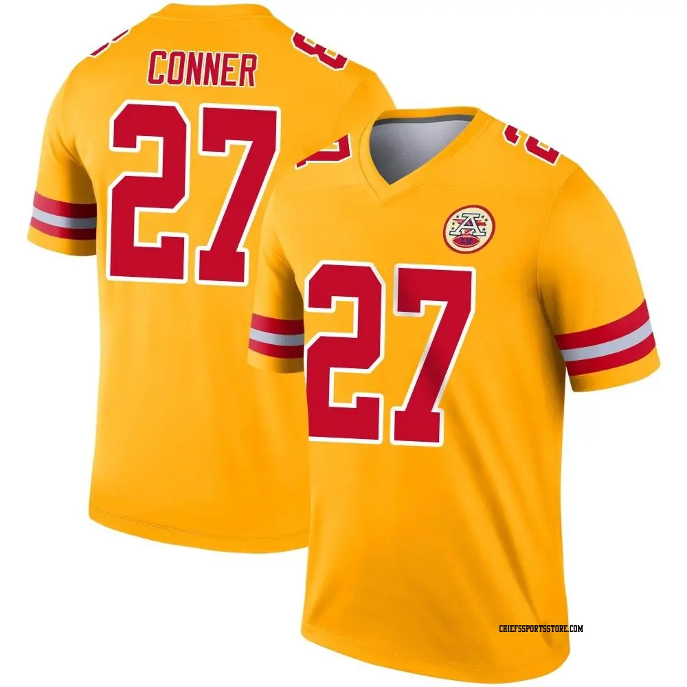 Men's Kansas City Chiefs #27 Chamarri Conner Nike Gold Inverted Legend Jersey