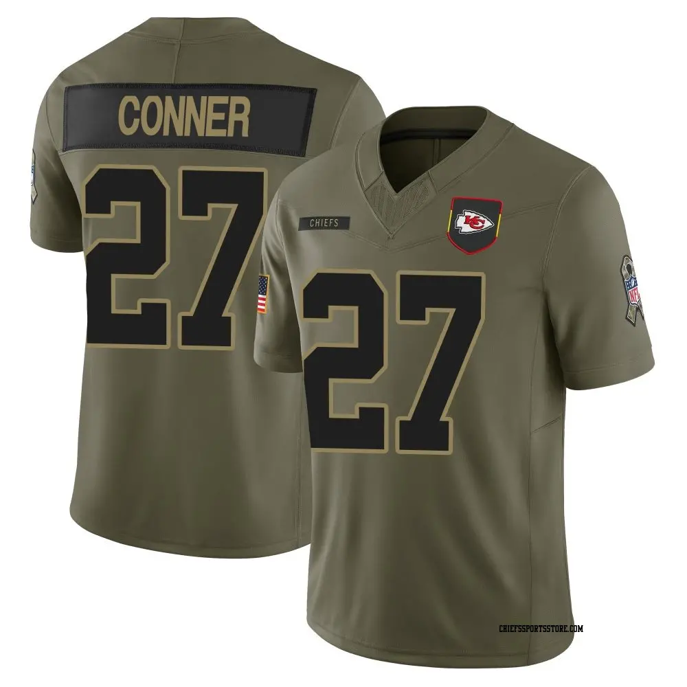 Men's Kansas City Chiefs #27 Chamarri Conner 2025 Salute to Service Limited Jersey - Olive