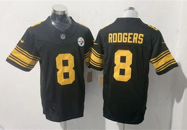 Men's Pittsburgh Steelers #8 Aaron Rodgers Nike Black Alternate 2 Vapor F.U.S.E. Limited Jersey