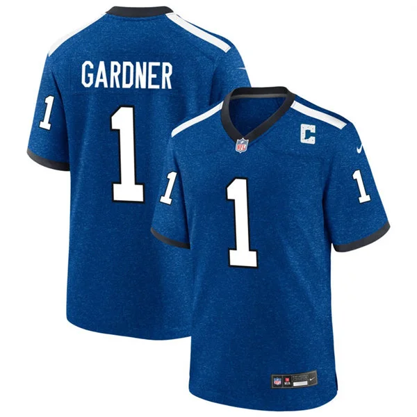 Mens Indianapolis Colts #1 Ahmad Sauce Gardner Royal Indiana Nights Alternate Vapor F.U.S.E. Limited Jersey