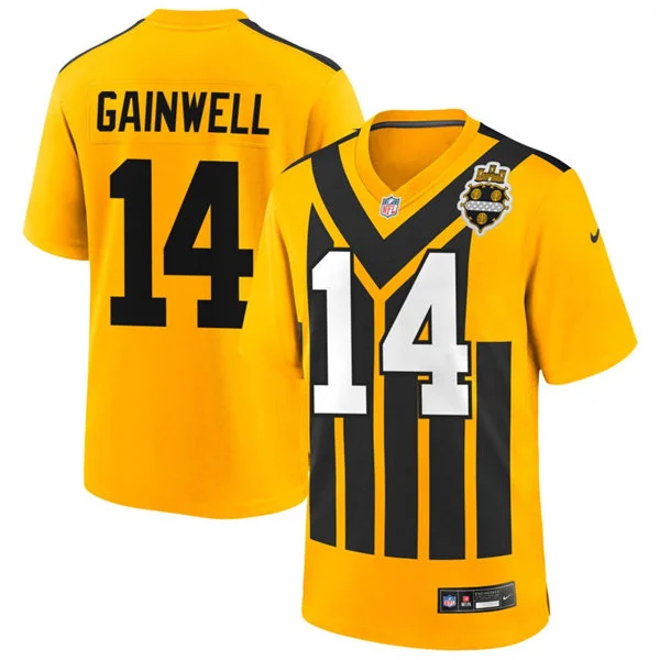 Men's Pittsburgh Steelers #14 Kenneth Gainwell Nike Gold Alternate 1933 Throwback Game Jersey