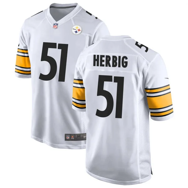Men's Pittsburgh Steelers #51 Nick Herbig Nike White Vapor F.U.S.E. Limited Jersey