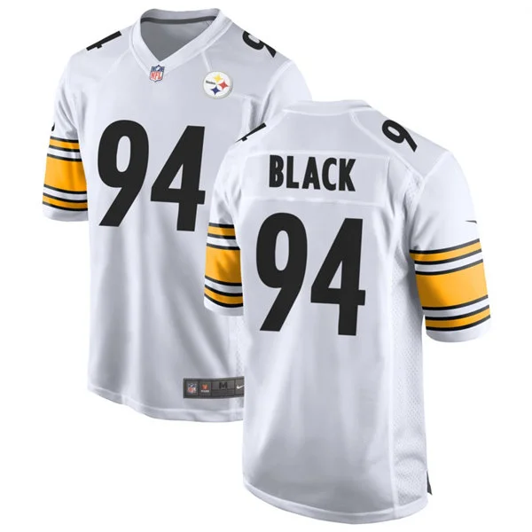 Men's Pittsburgh Steelers #94 Yahya Black Nike White Vapor F.U.S.E. Limited Jersey