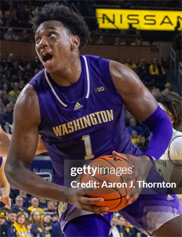 Mens Youth Washington Husky #1 Great Osobor 2024 BigTen Purple College Basketball Game Jersey