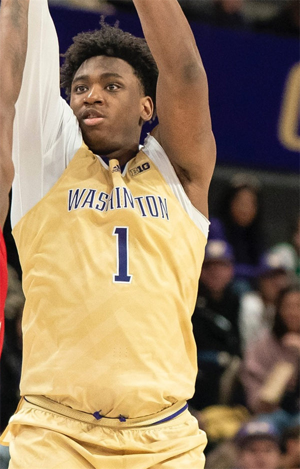 Mens Youth Washington Husky #1 Great Osobor  2024 BigTen Yellow College Basketball Game Jersey