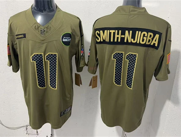 Men's Seattle Seahawks #11 Jaxon Smith-Njigba Nike 2025 Salute to Service Limited Jersey - Olive
