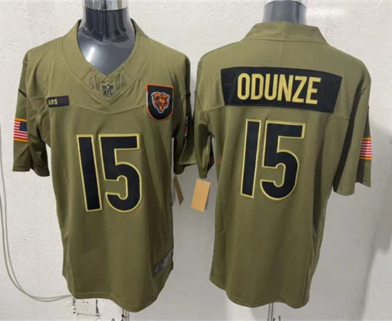 Men's Chicago Bears #15 Rome Odunze Nike 2025 Salute to Service Limited Jersey - Olive