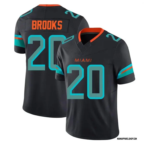 Mens Miami Dolphins #20 Jordyn Brooks Pitch Blue 2025 Rivalries Collection Limited Jersey