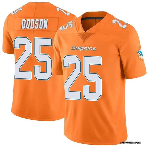 Mens Miami Dolphins#25 Tyrel Dodson Nike Orange Color Rush Limited Jersey