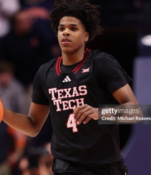 Texas Tech Red Raiders #4 Christian Anderson 2025 Black College Basketball Game Jersey