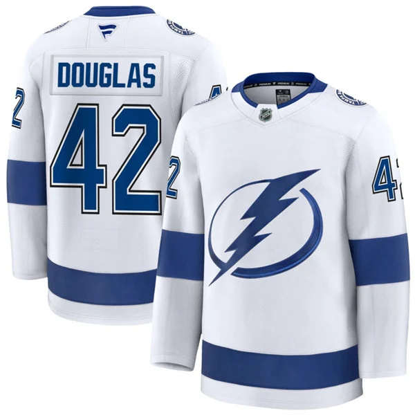 Mens Tampa Bay Lightning #42 Curtis Douglas Fanatics White Away Premium Jersey