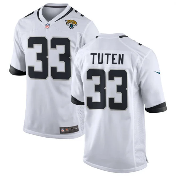 Mens Jacksonville Jaguars #33 Bhayshul Tuten Nike White Vapor F.U.S.E. Limited Jersey