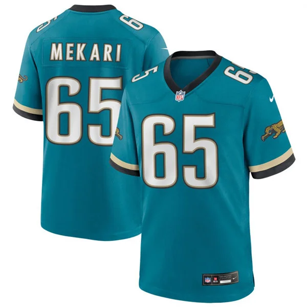 Mens Jacksonville Jaguars #65 Patrick Mekari Nike Teal Throwback Vapor F.U.S.E. Limited Jersey