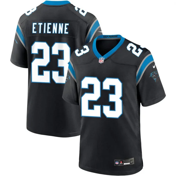 Mens Carolina Panthers #23 Trevor Etienne Nike Black Vapor F.U.S.E. Limited Jersey