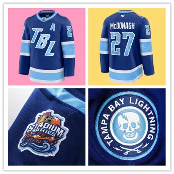 Mens Tampa Bay Lightning #27 Ryan McDonagh 2026 Stadium Series Premium Jersey Blue