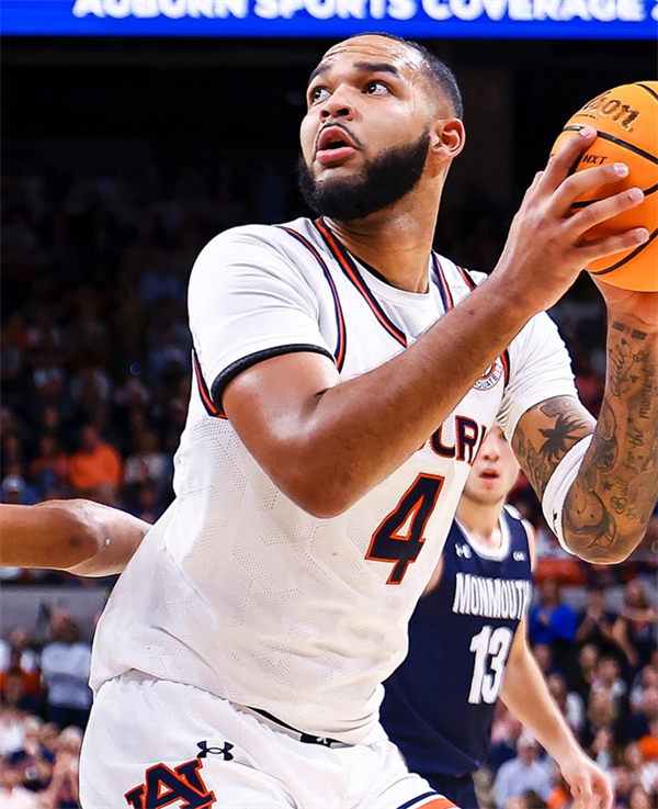 Mens Youth Auburn Tigers #4 Johni Broome 2025 White Basketball Game Jersey
