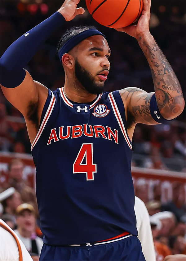 Mens Youth Auburn Tigers #4 Johni Broome 2025 Navy Basketball Game Jersey