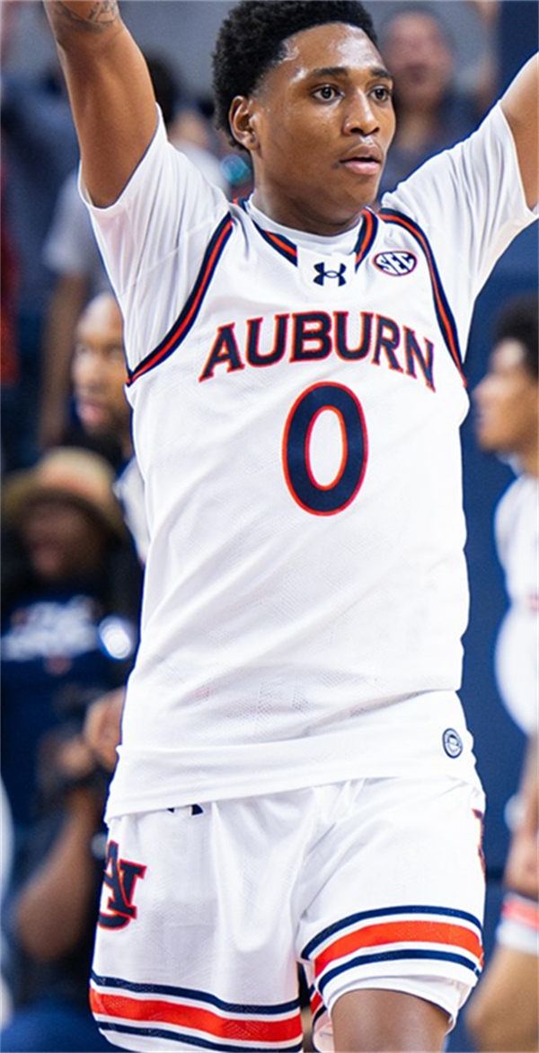 Mens Youth Auburn Tigers #0 Tahaad Pettiford 2025 White Basketball Game Jersey