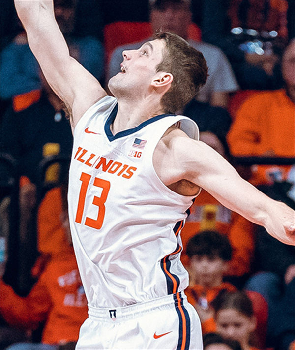 Mens Youth Illinois Fighting Illini #13 Tomislav Ivisic 2025 Home White Basketball Game Jersey