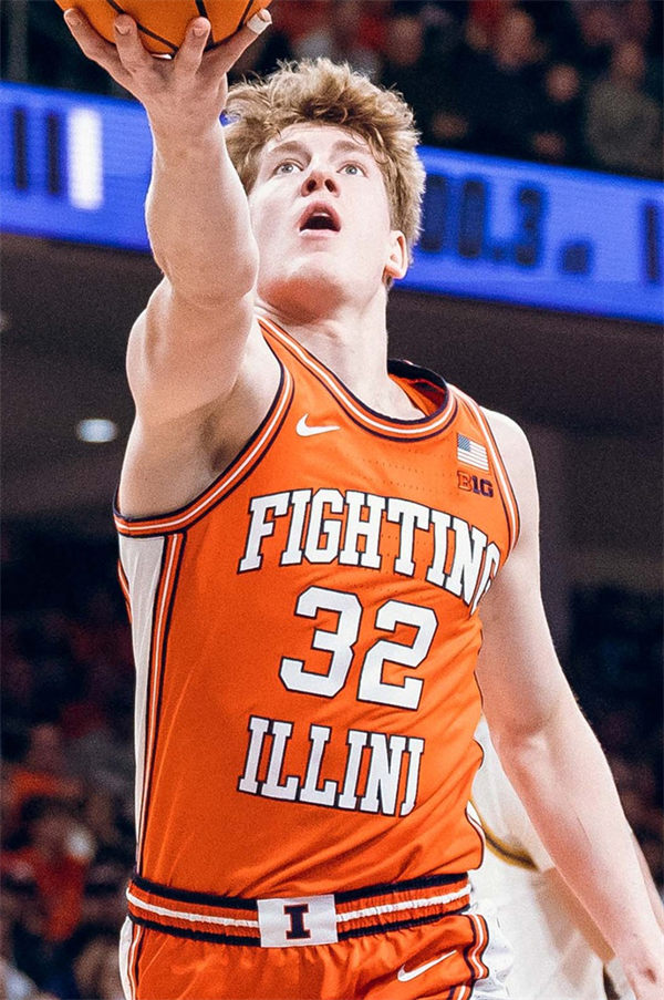 Mens Youth Illinois Fighting Illini #32 Kasparas Jakucionis Orange Retro College Basketball Jersey