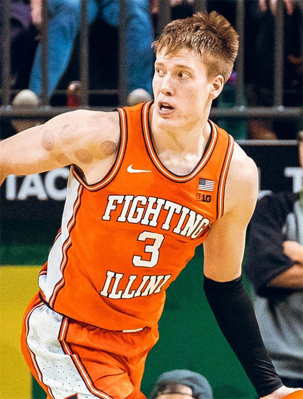 Mens Youth Illinois Fighting Illini #3 Ben Humrichous Orange Retro College Basketball Jersey