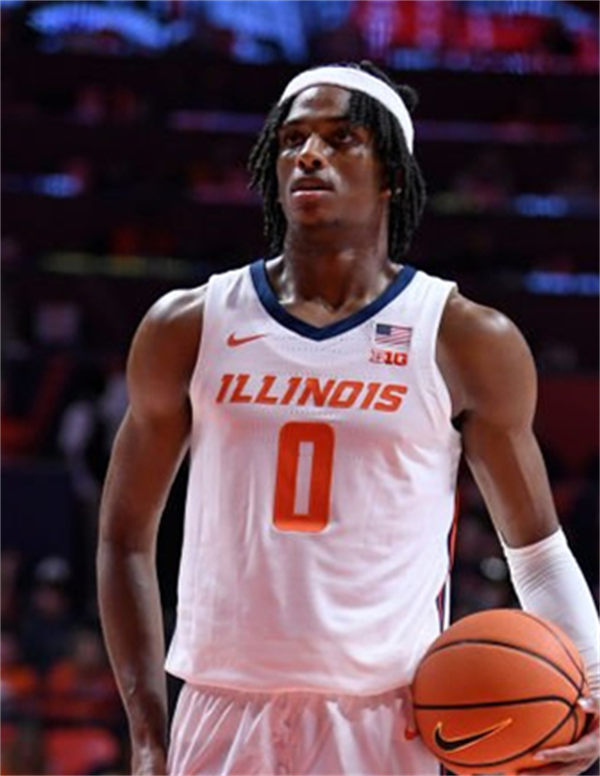 Mens Youth Illinois Fighting Illini  #0 Carey Booth 2025 Home White Basketball Game Jersey