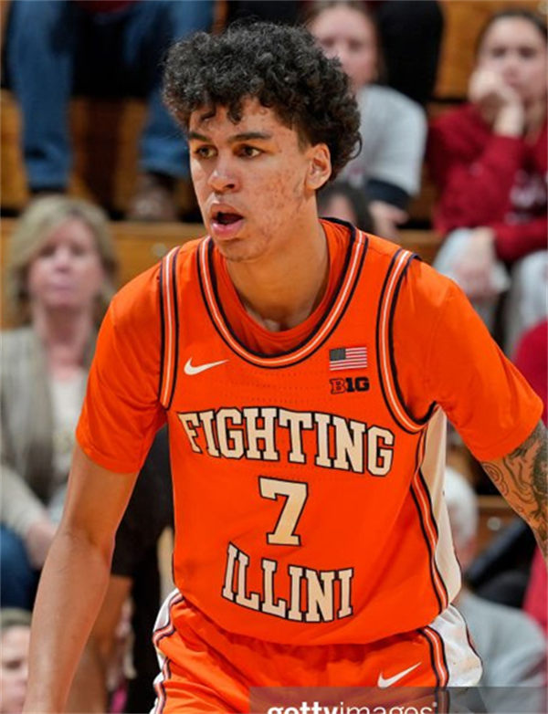 Mens Youth Illinois Fighting Illini #7 Will Riley Orange Retro College Basketball Jersey