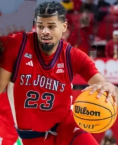 St. John's Red Storm #23 Bryce Hopkins Adidas 2026 Red College Basketball Game Jersey