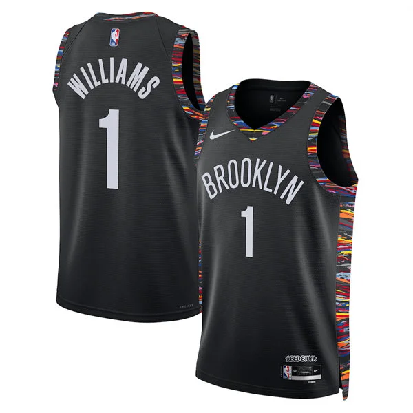 Mens Brooklyn Nets #1 Ziaire Williams 2025-26 Black City Edition Swingman Jersey