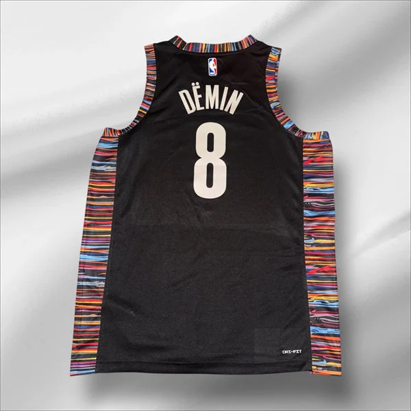 Mens Brooklyn Nets #8 Egor Demin 2025-26 Black City Edition Swingman Jersey