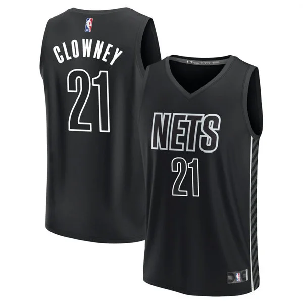 Mens Brooklyn Nets #21 Noah Clowney Black Statement Edition Swingman Jersey