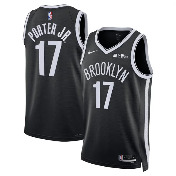 Mens Brooklyn Nets #17 Michael Porter Jr. Nike Black Icon Edition Swingman Jersey