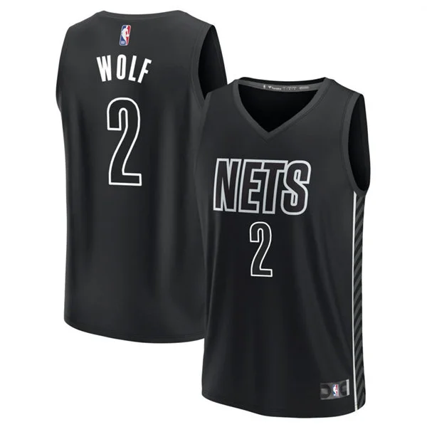 Mens Brooklyn Nets #2 Danny Wolf Black Statement Edition Swingman Jersey