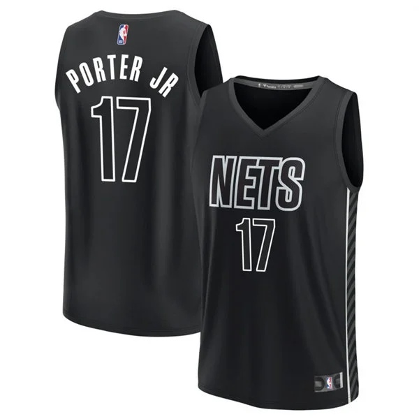 Mens Brooklyn Nets #17 Michael Porter Jr. Black Statement Edition Swingman Jersey