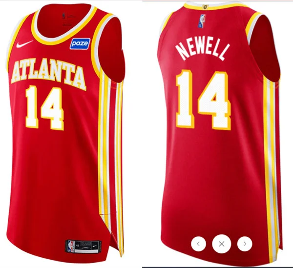 Mens Atlanta Hawks #14 Asa Newell Red Icon Edition Swingman Jersey
