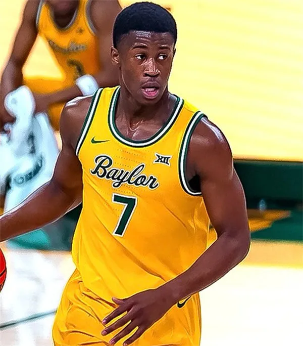 Baylor Bears #7 V. J. Edgecombe 2025 Yellow Basketball Game Jersey
