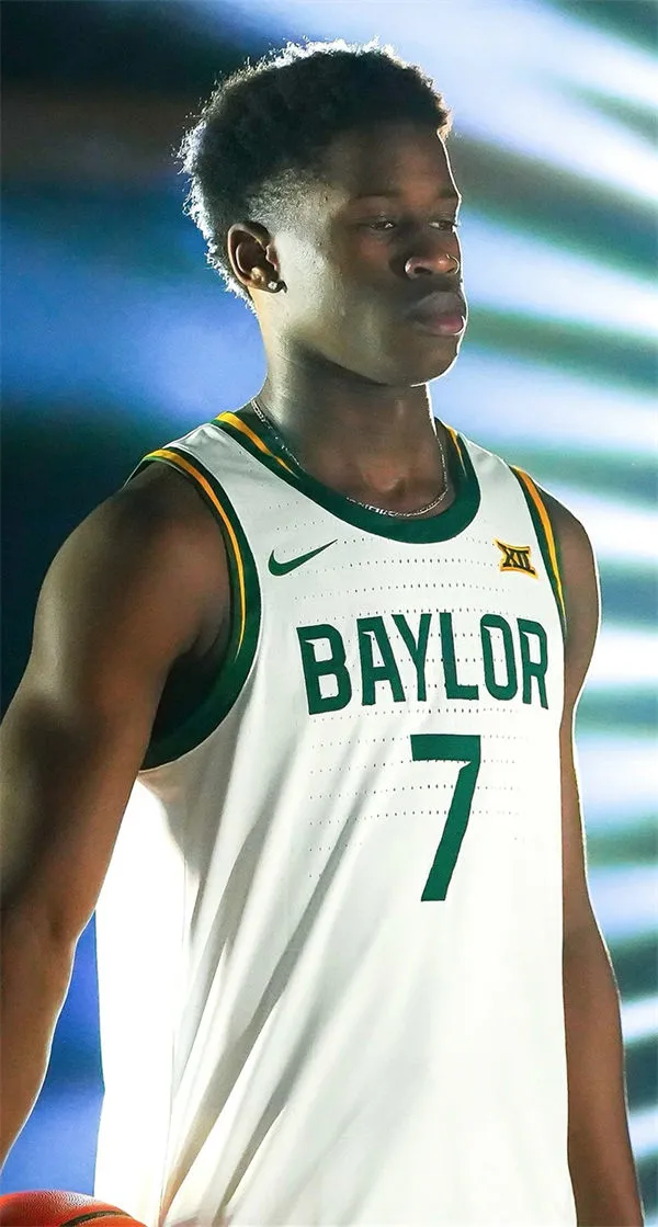 Baylor Bears #7 V. J. Edgecombe 2025 White Basketball Game Jersey