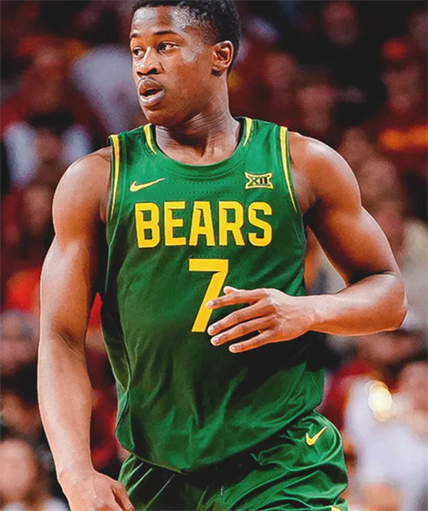 Baylor Bears #7 V. J. Edgecombe 2025 Green Basketball Game Jersey