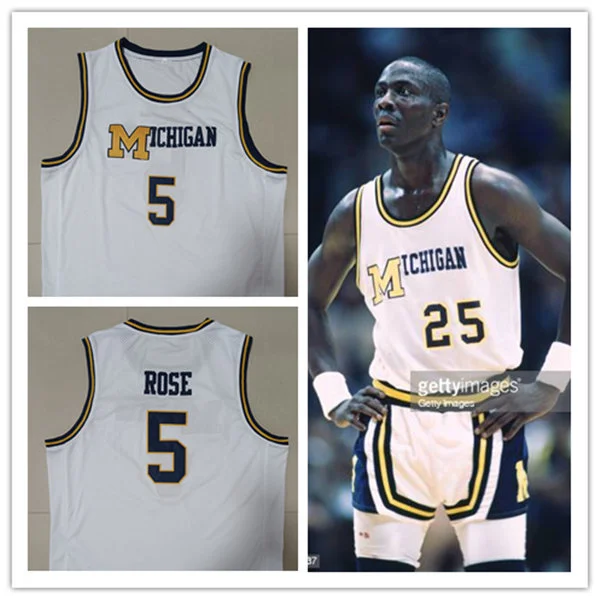Michigan Wolverines Custom White College Basketball Retro Jersey