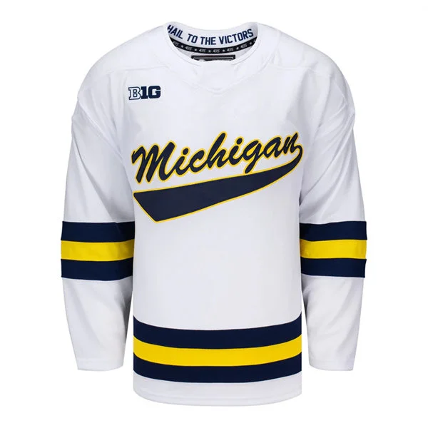 Michigan Wolverines Hockey 2025-26 White Custom Jersey