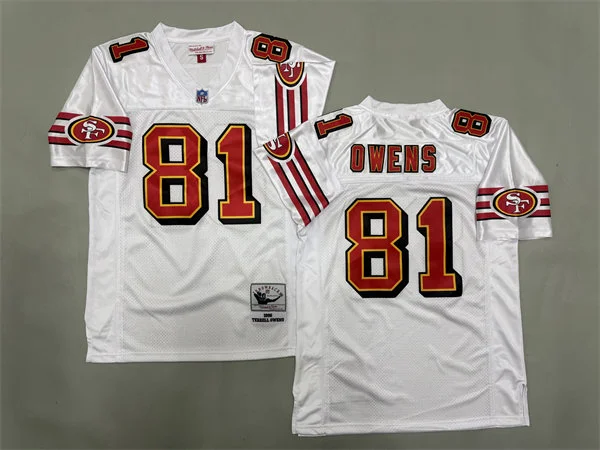 Men's San Francisco 49ers #81 Terrell Owens 1996  White Legacy Jersey